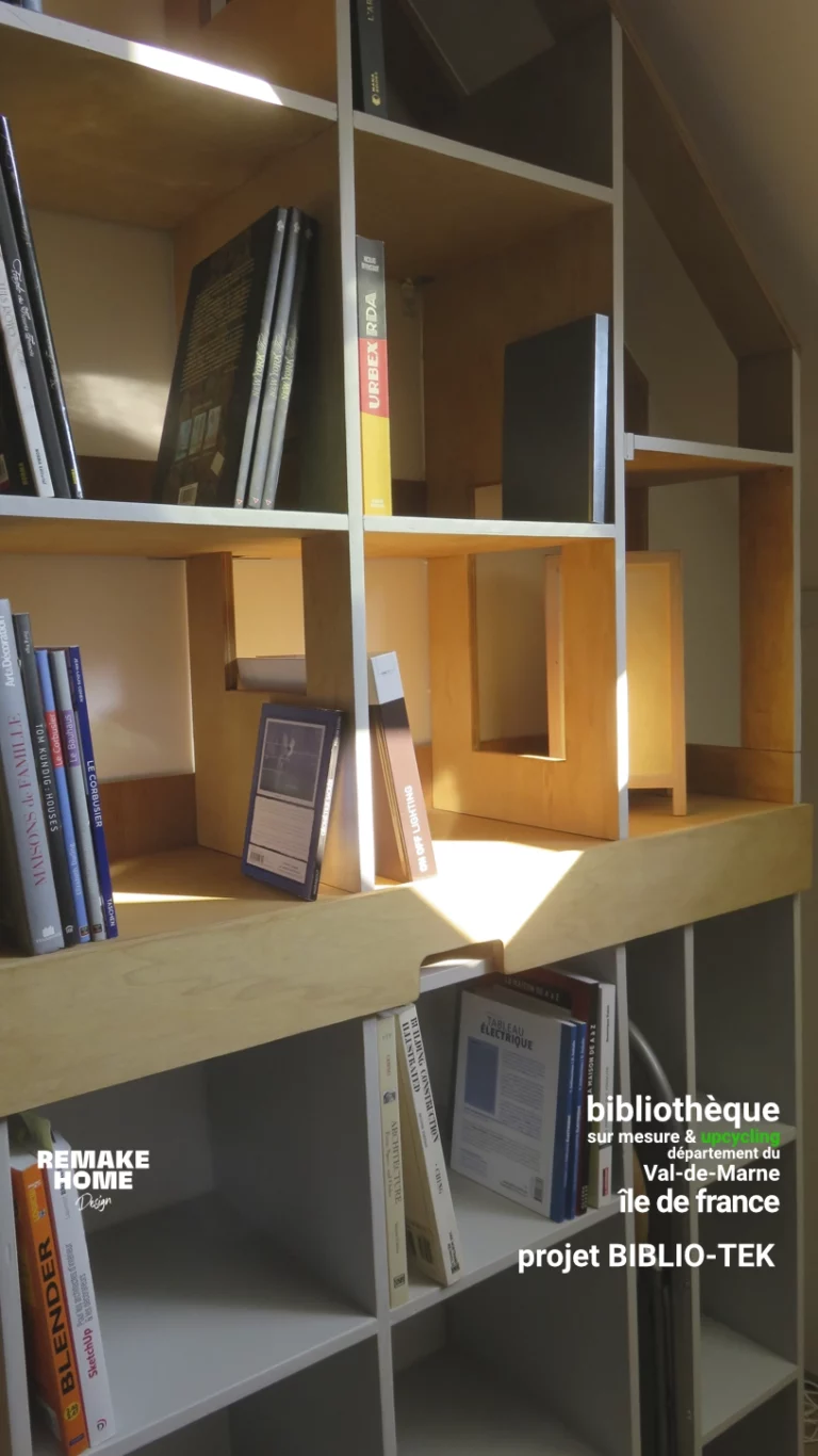 bibliothèque sur mesure - mobilier sur mesure - Val de Marne - projet BIBLIO-TEK 3 bibliothèque sur mesure dans le Val de Marne
