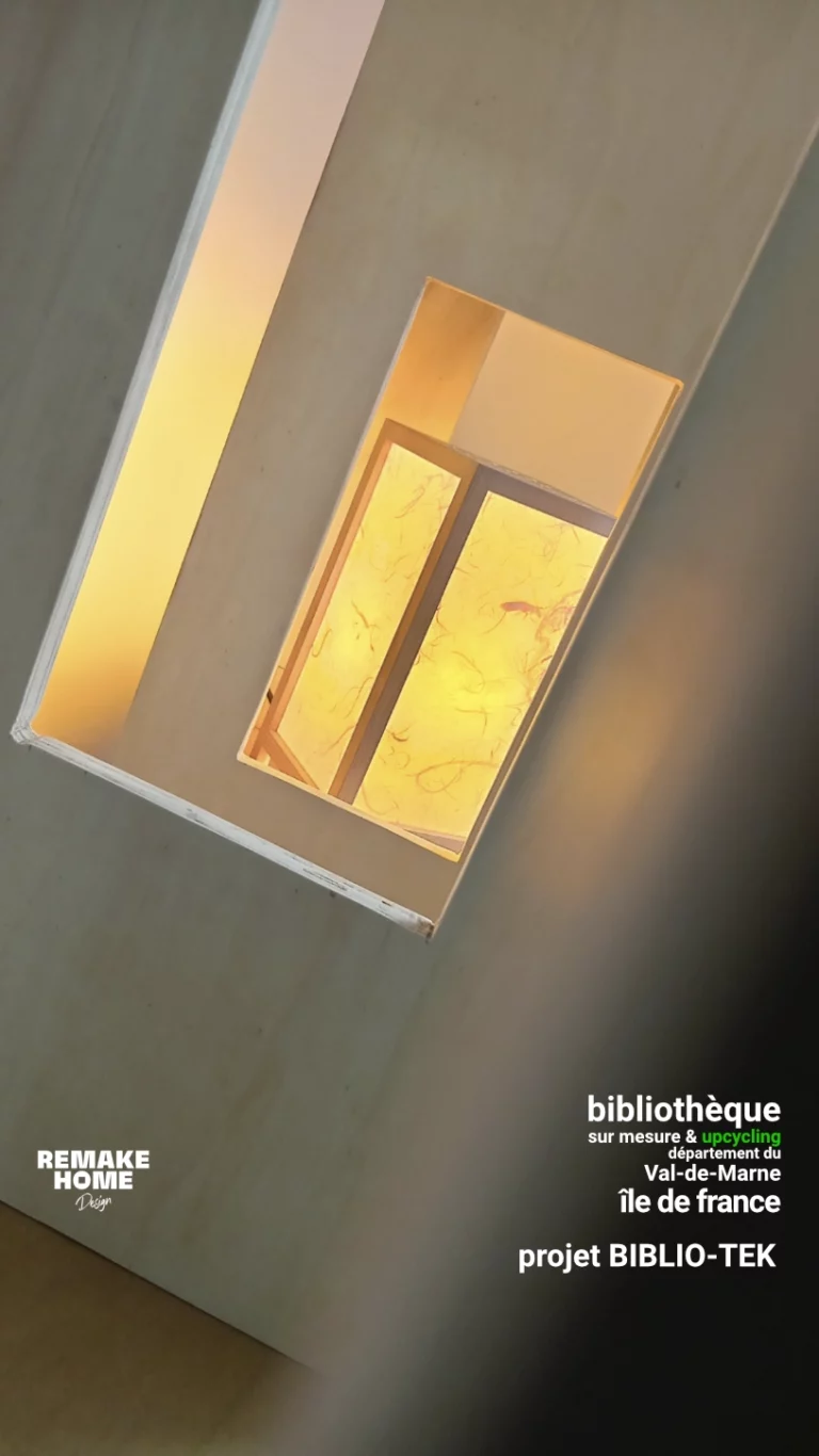 bibliothèque sur mesure - mobilier sur mesure - Val de Marne - projet BIBLIO-TEK 6 bibliothèque sur mesure upcycling