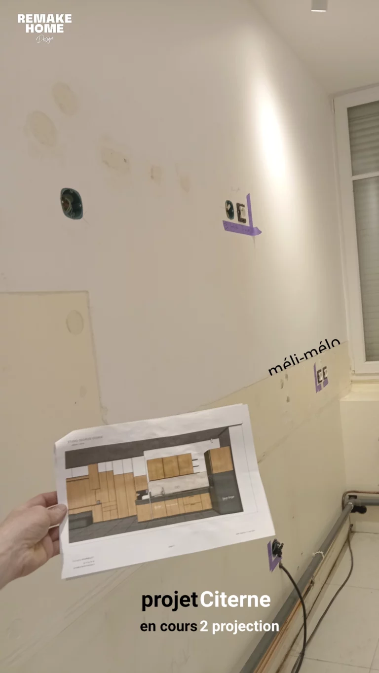 portfolio architecte d'intérieur Val de Marne en 10 images et plus - Paris - Île de France 22 vue sur la projection 3D de la cuisine dans le studio