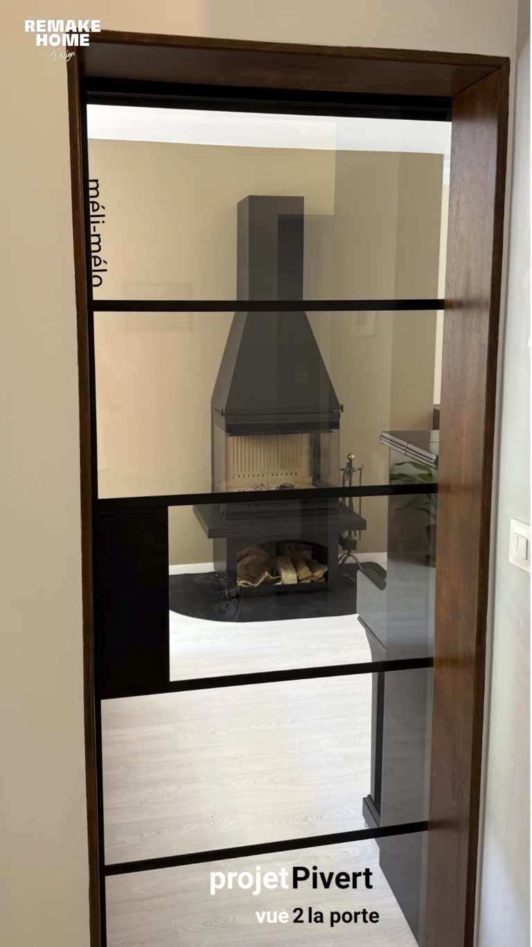 portfolio architecte d'intérieur Val de Marne en 10 images et plus - Paris - Île de France 2 vue sur salon et poêle à bois après rénovation