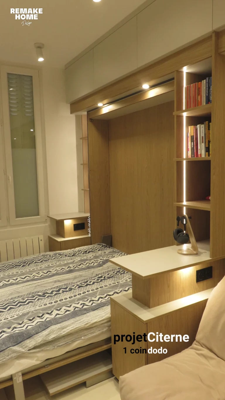 portfolio architecte d'intérieur Val de Marne en 10 images et plus - Paris - Île de France 18 agencement sur mesure studio petite surface PARIS